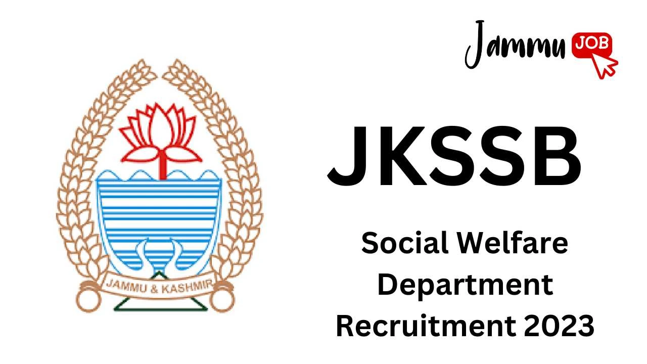 JKSSB social welfare department recruitment 2023