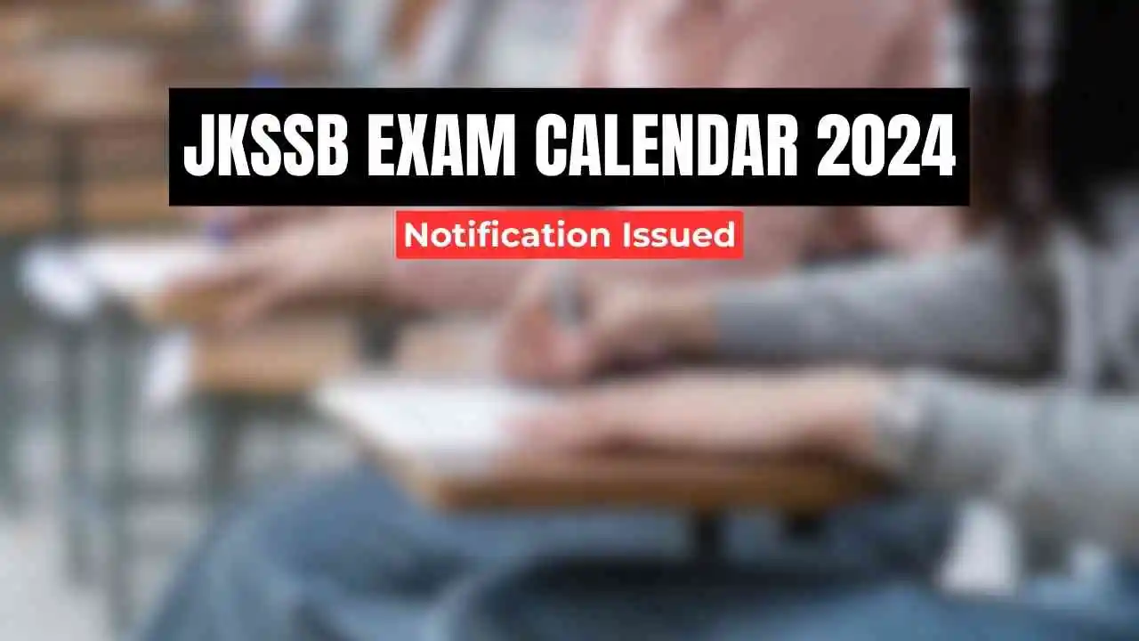 JKSSB Exam Calendar for conduct of Examinations 2024